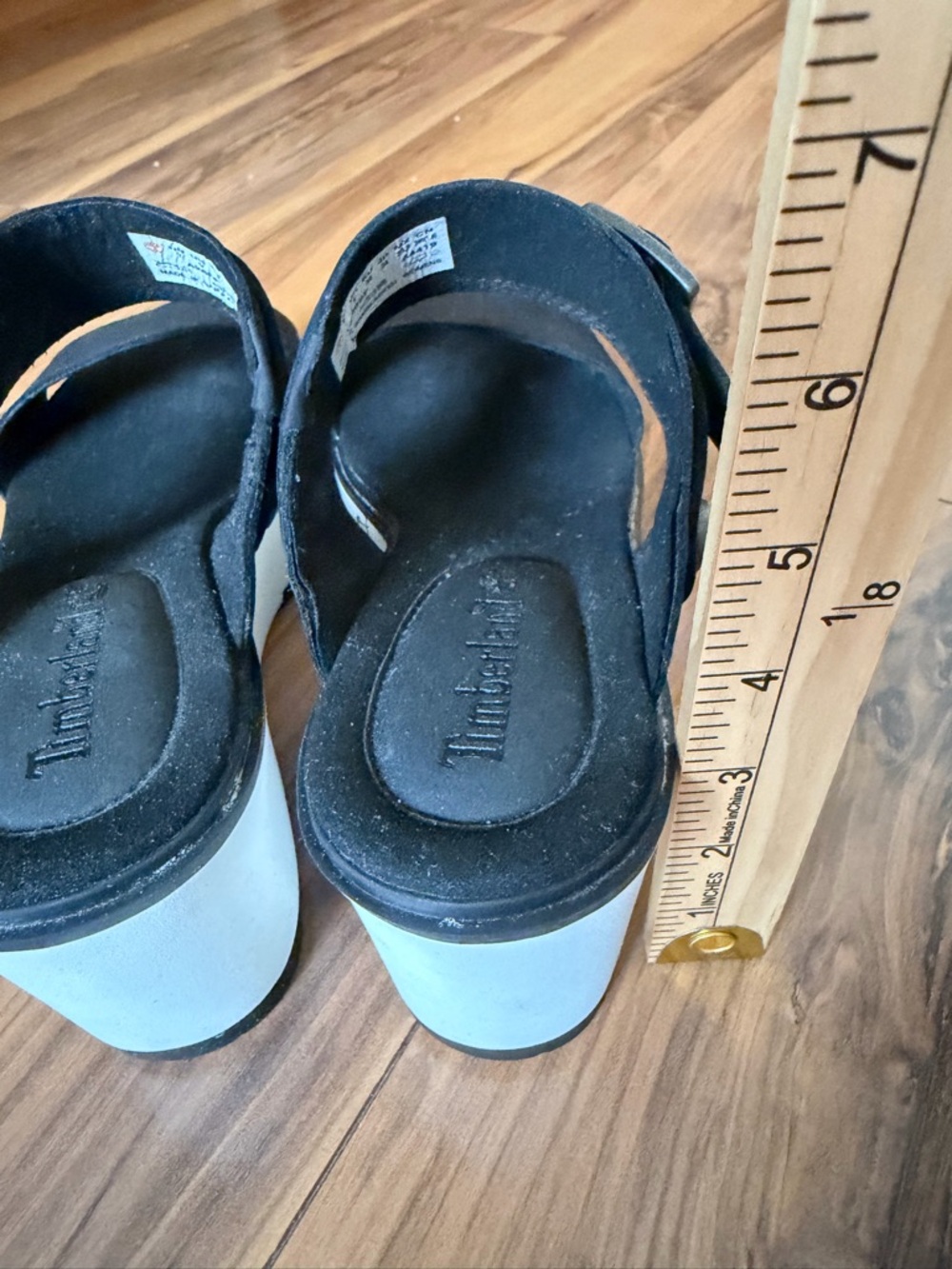 Timberland Koralyn Black Suede Two-Strap Platform Sandals - Picture 3 of 9
